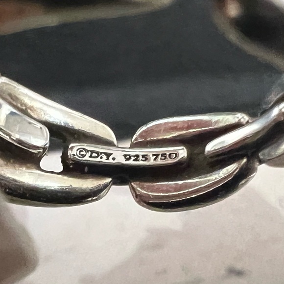 David Yurman -925-750 smokey quartz cable linked ring. - Picture 8 of 8